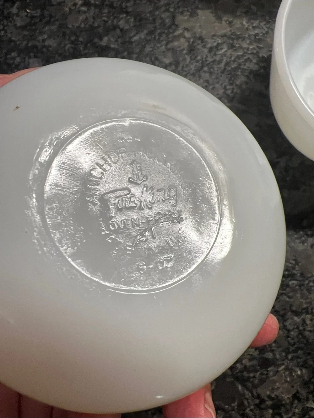 Set of 6 Fire King  White Milk Glass 6 Oz each dessert cups.  Exc condition